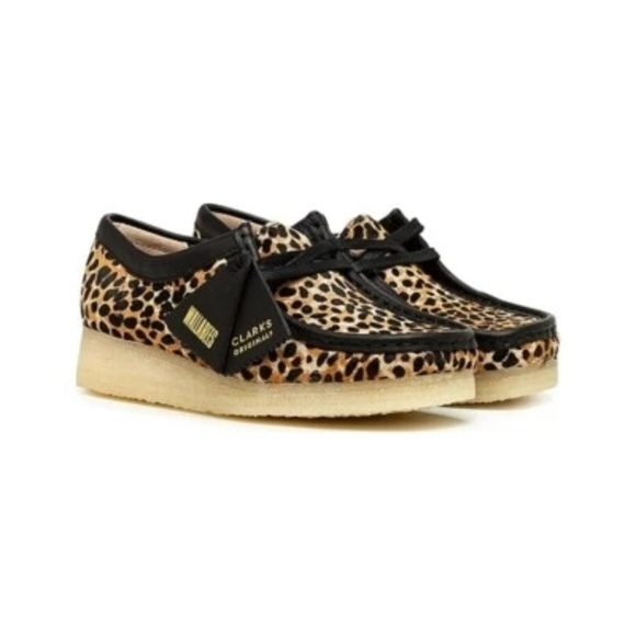 RARE Clarks Pony Fur Leopard Print Wallabees SZ9 - Picture 7 of 16